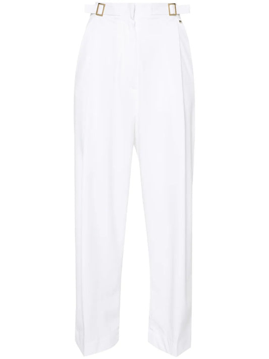Buckle-Detailed Straight Trousers