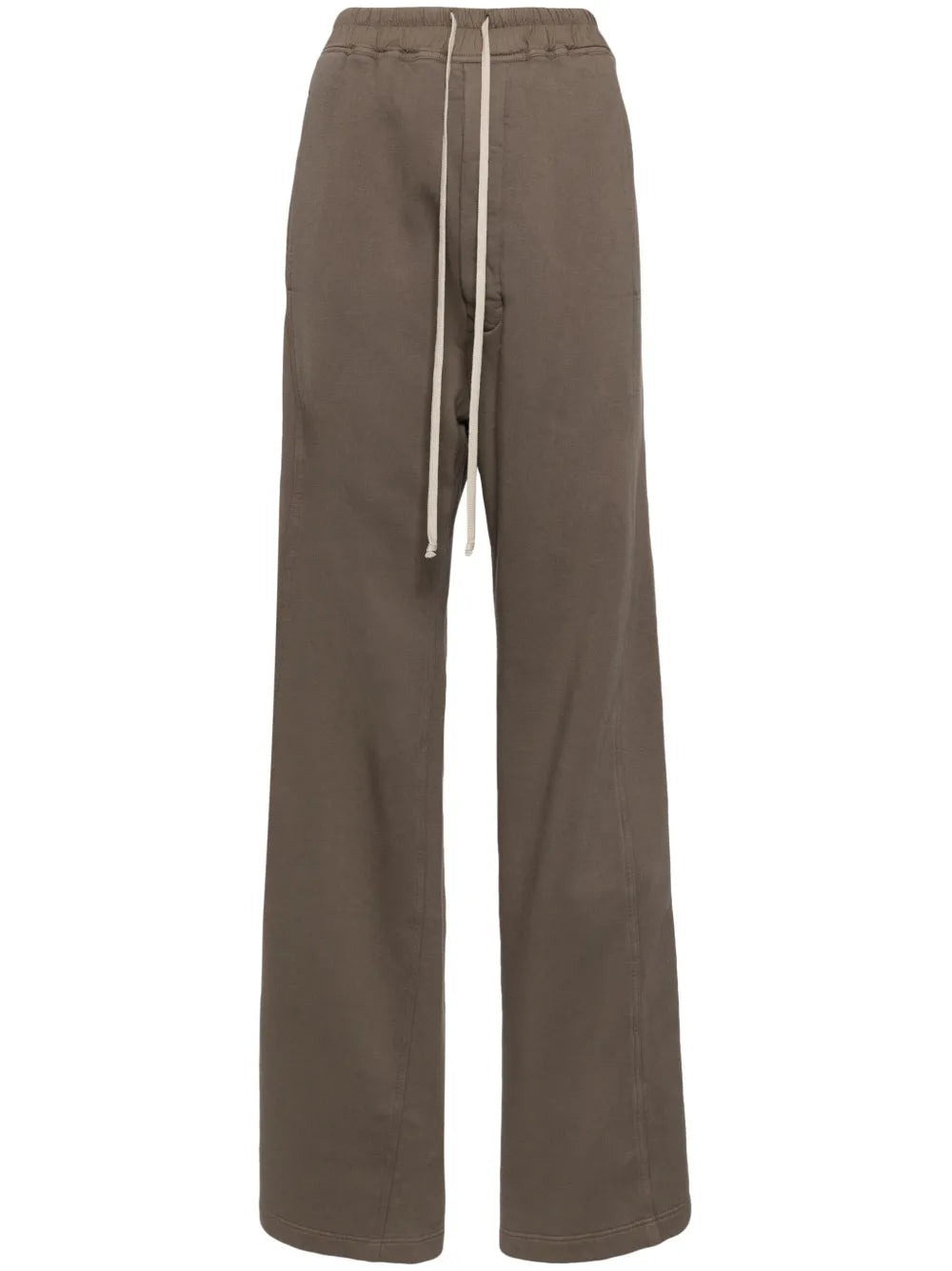 Drawstring Cotton Wide-Leg Trousers