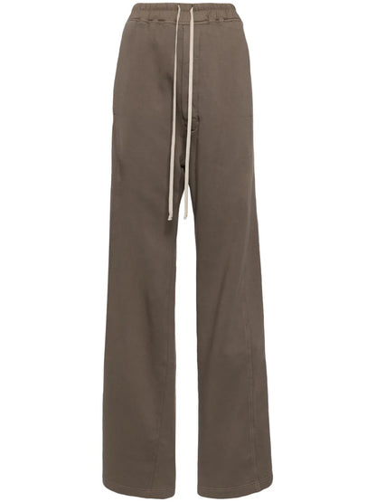 Drawstring Cotton Wide-Leg Trousers