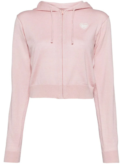 Logo-Embroidered Cropped Hoodie
