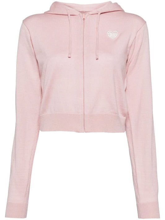 Logo-Embroidered Cropped Hoodie