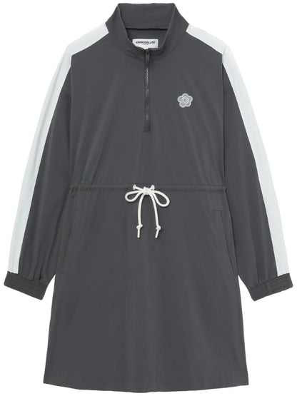 Logo-Appliqué Drawstring Dress