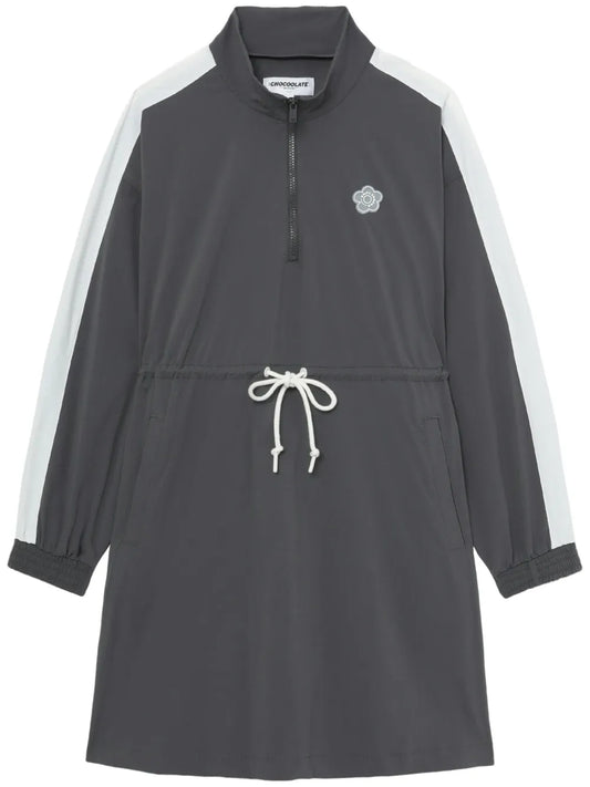 Logo-Appliqué Drawstring Dress