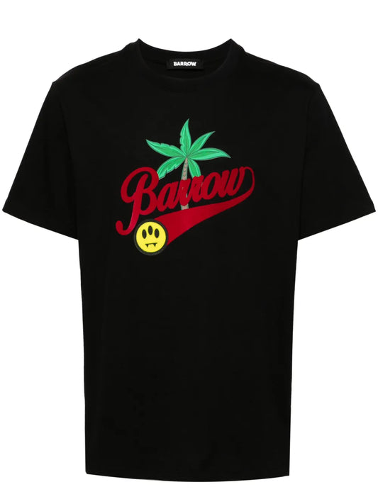 Palm-Tree Printed Cotton T-Shirt