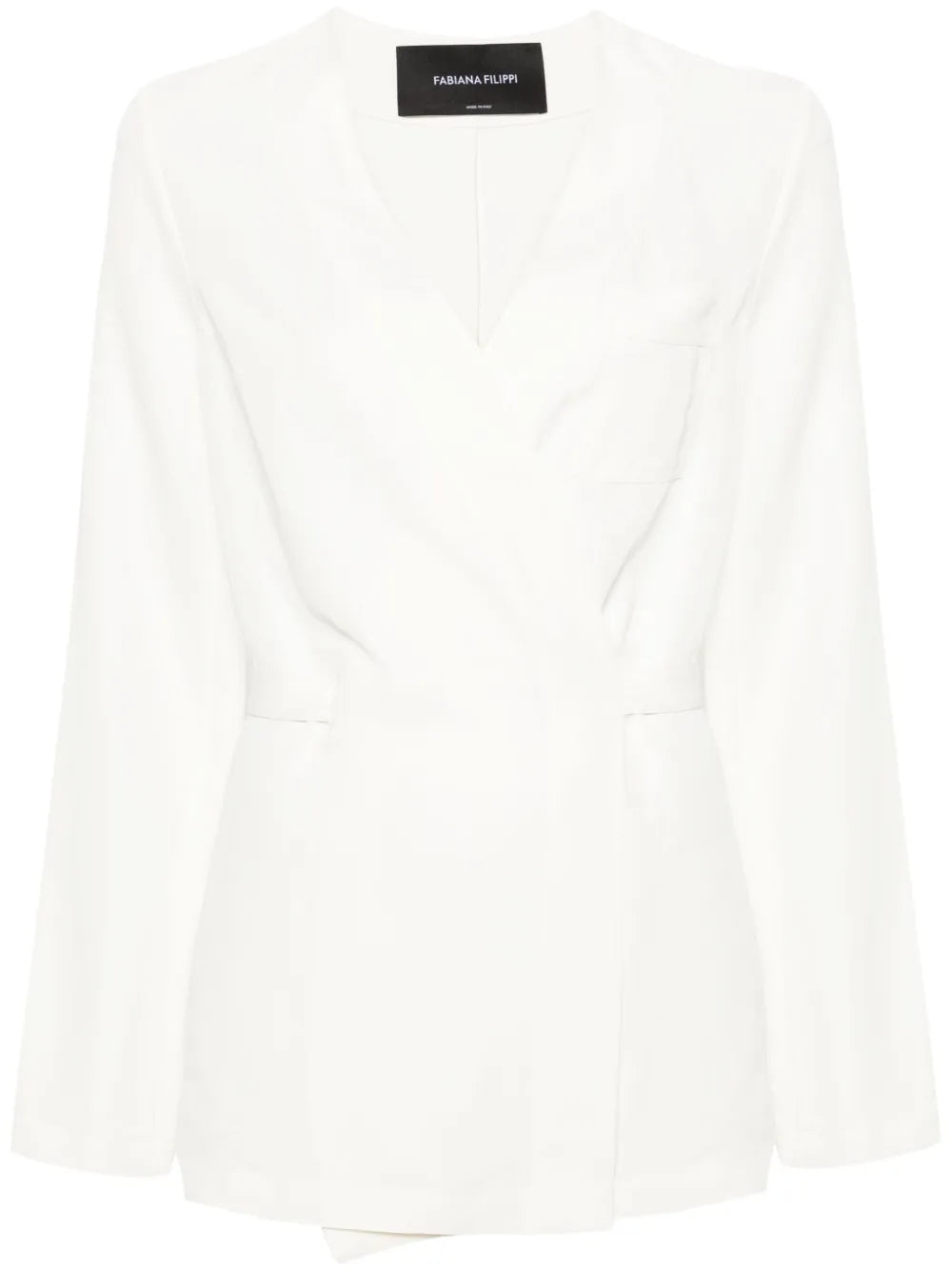No-Lapels Wrap Blazer