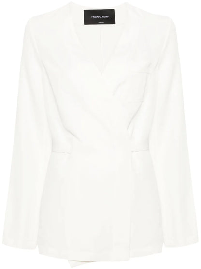 No-Lapels Wrap Blazer