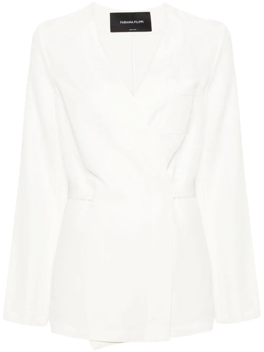 No-Lapels Wrap Blazer