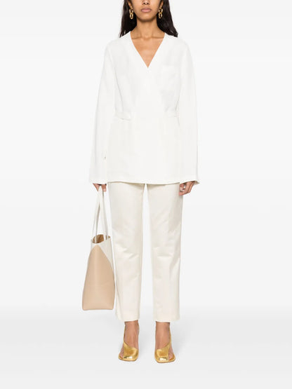 No-Lapels Wrap Blazer