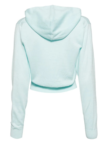 Heart-Appliqué Cropped Hoodie