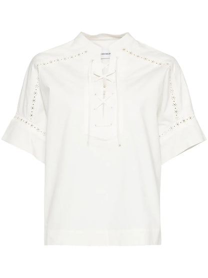 Openwork Short-Sleeve Shirt