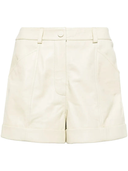 High-Waist Leather Shorts