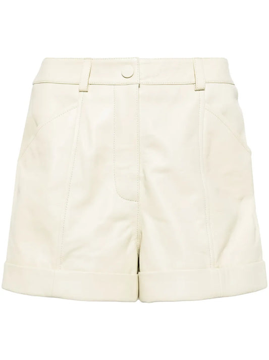 High-Waist Leather Shorts