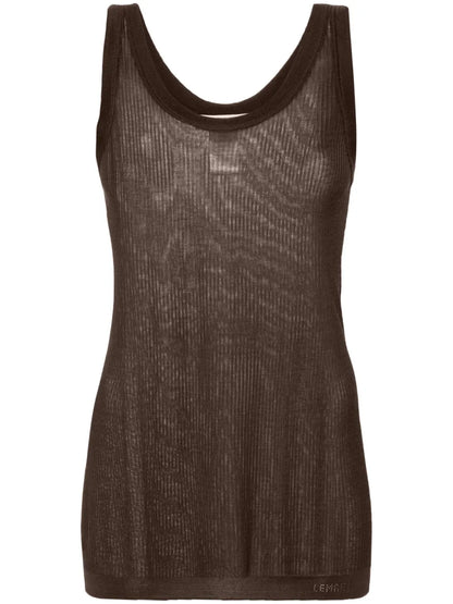 Fine-Ribbed Seamless Tank Top