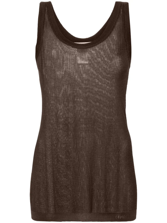 Fine-Ribbed Seamless Tank Top
