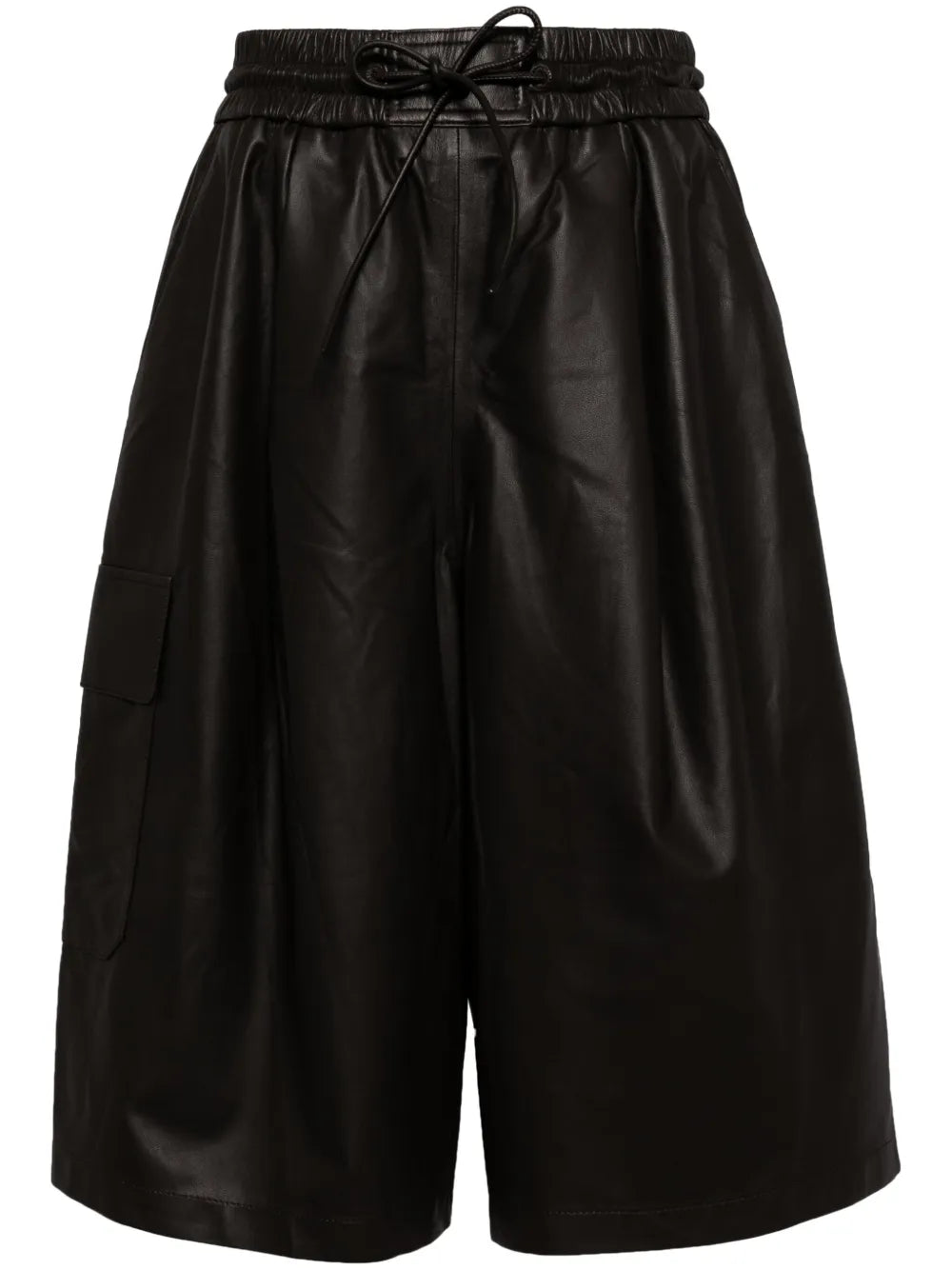 Knee-Length Leather Shorts