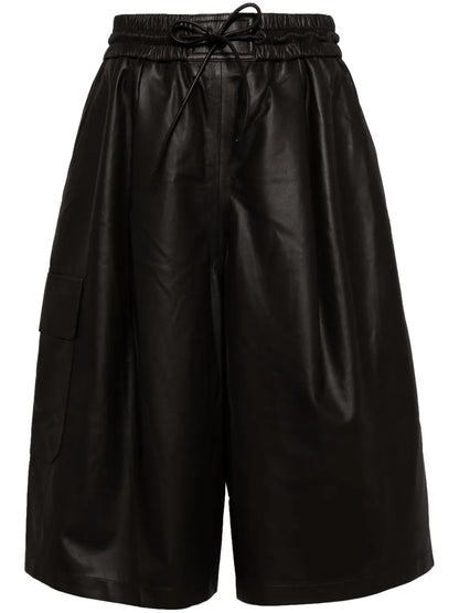 Knee-Length Leather Shorts