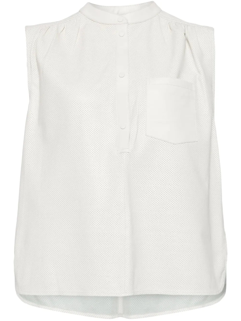 Sleeveless Leather Blouse