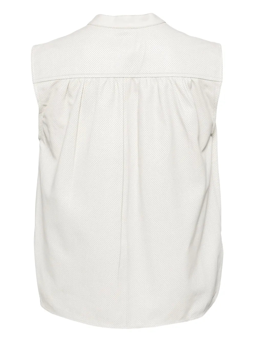 Sleeveless Leather Blouse