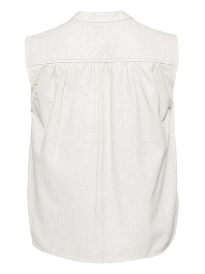 Sleeveless Leather Blouse