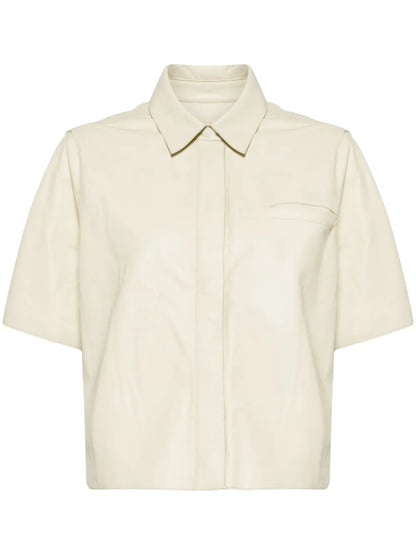 Cropped Leather Shirt
