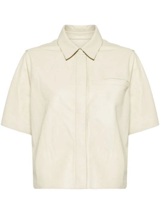 Cropped Leather Shirt