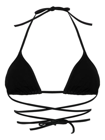 Logo-Print Triangle-Cup Bikini Top