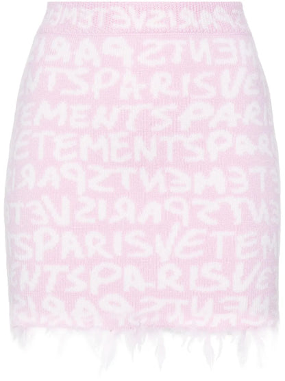 Monogram-Jacquard Merino Miniskirt