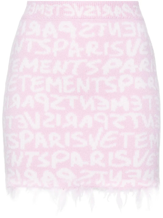 Monogram-Jacquard Merino Miniskirt