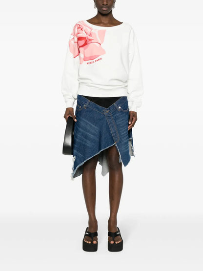 Rose-Print Cotton Sweatshirt