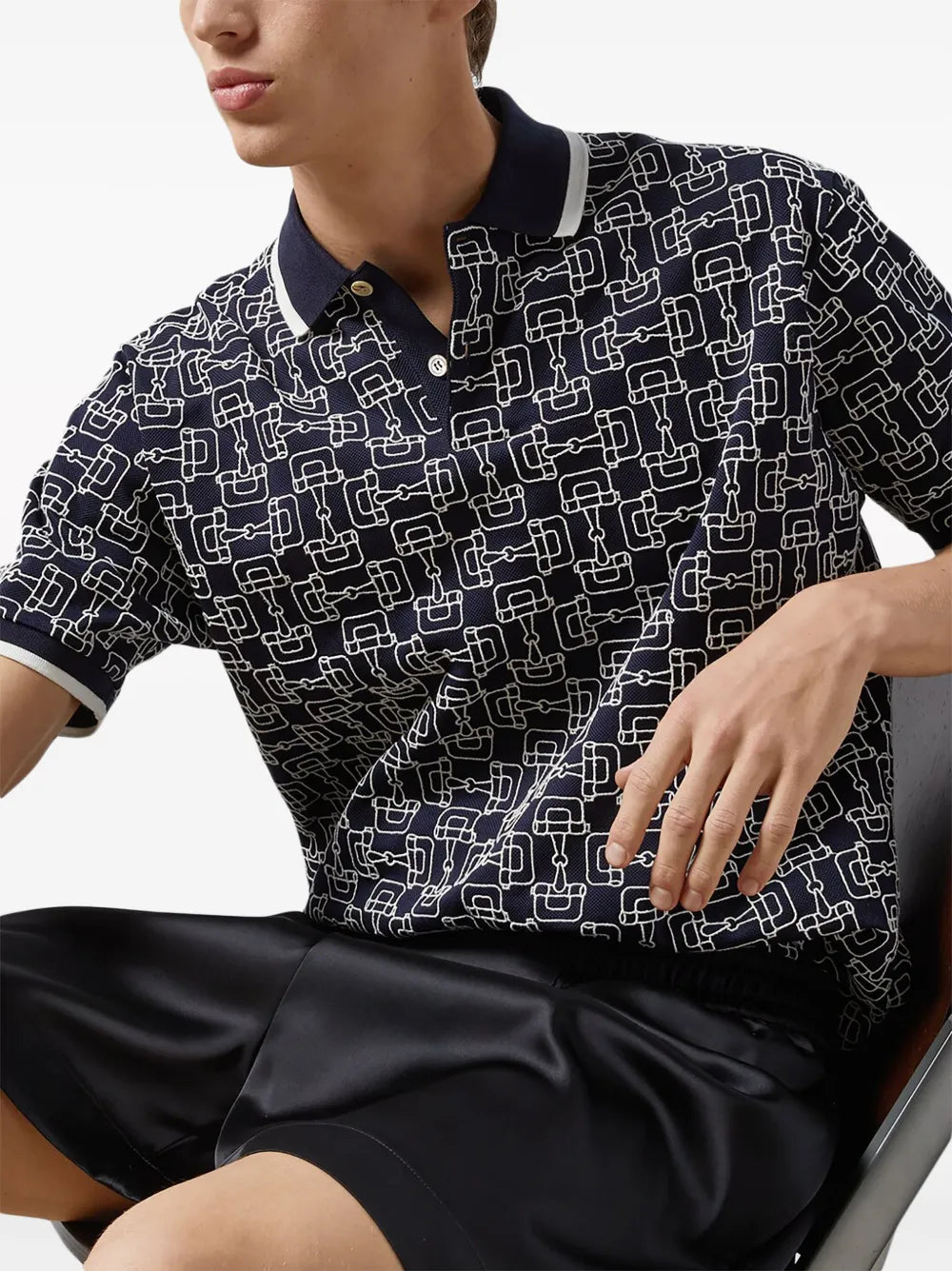 Horsebit-Print Polo Shirt