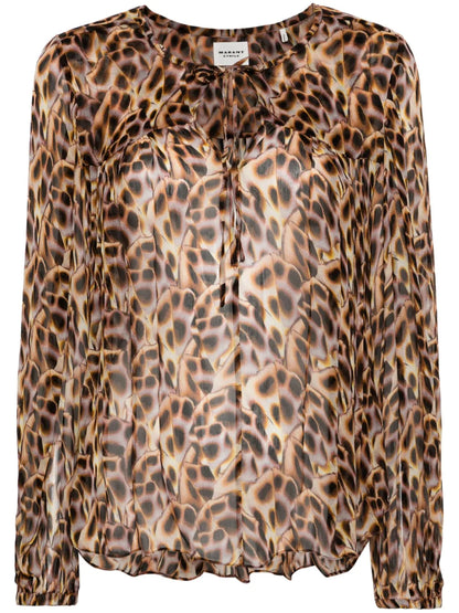 Daytonea Abstract-Print Crepe Blouse