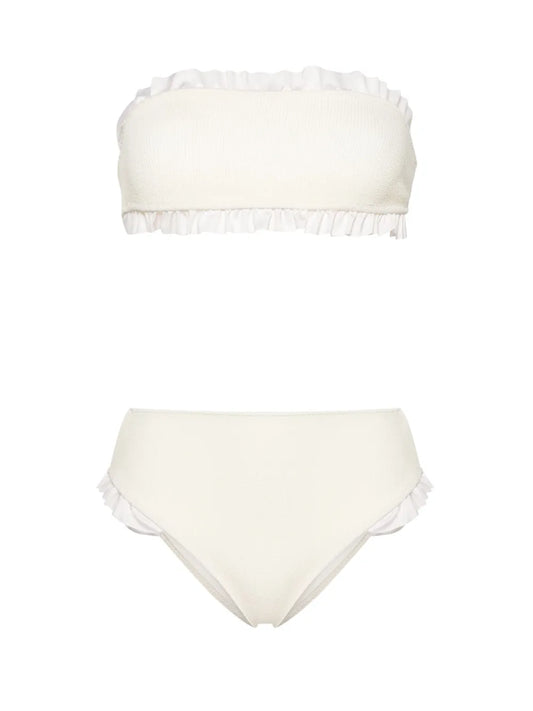 Kylie Ruffled-Trim Bandeau Bikini