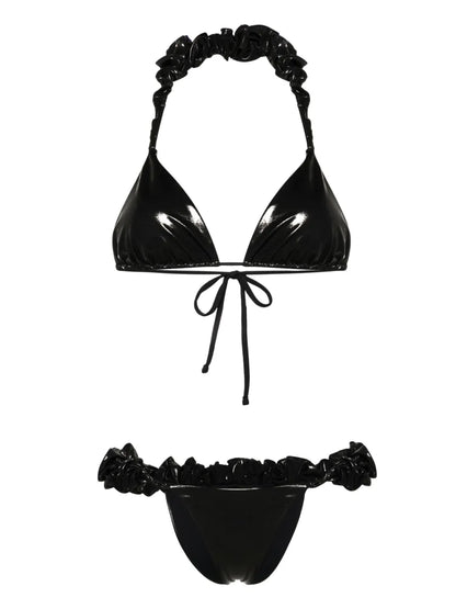 Mimi Metallic-Finish Bikini Set