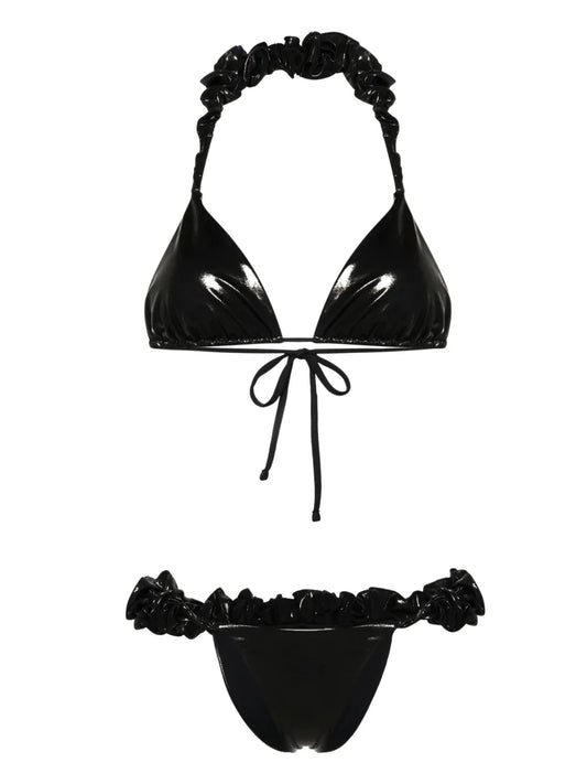 Mimi Metallic-Finish Bikini Set