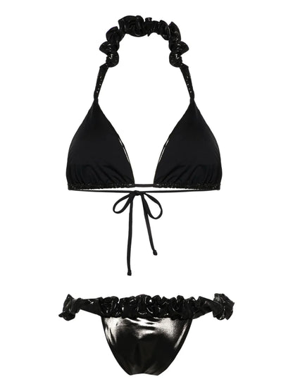 Mimi Metallic-Finish Bikini Set