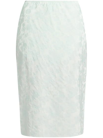 Floral-Jacquard Midi Skirt