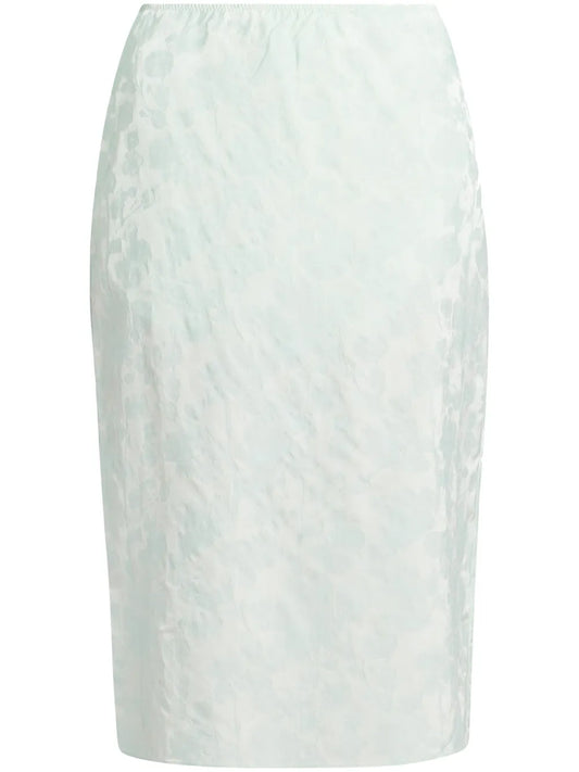 Floral-Jacquard Midi Skirt