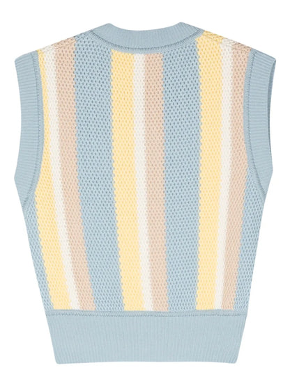 Intarsia-Knit Cotton Vest