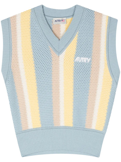 Intarsia-Knit Cotton Vest