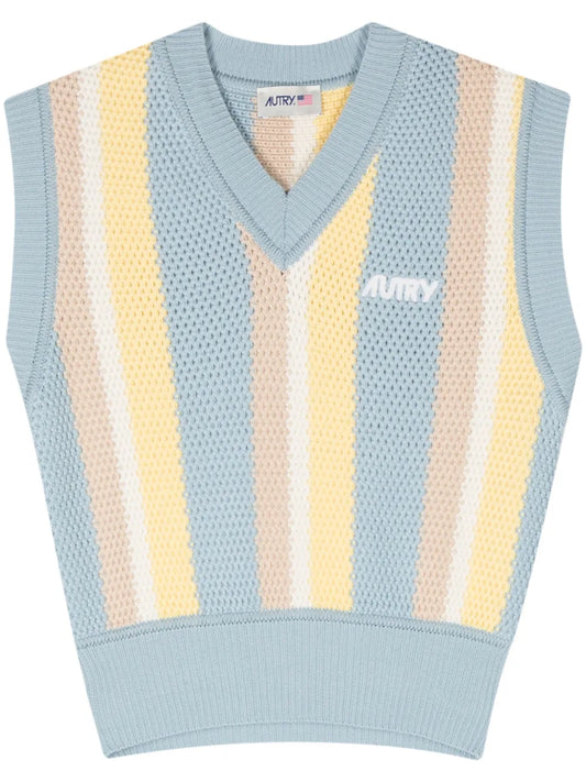 Intarsia-Knit Cotton Vest