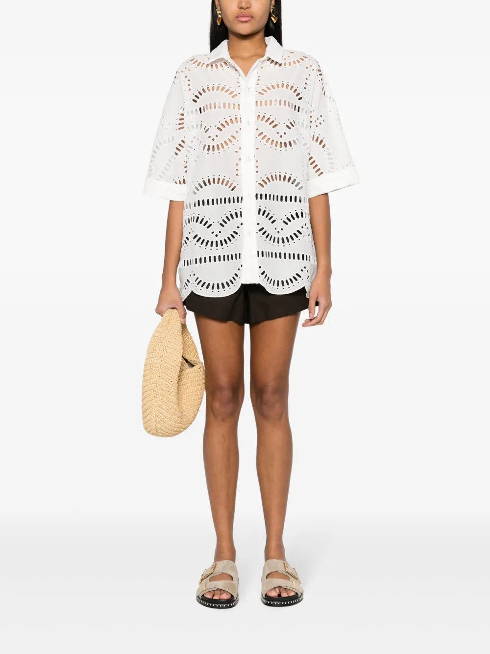 Broderie-Anglaise Poplin Shirt