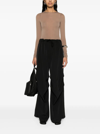 Drawstring-Waist Wide-Leg Trousers