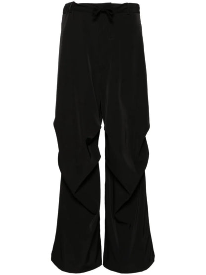 Drawstring-Waist Wide-Leg Trousers