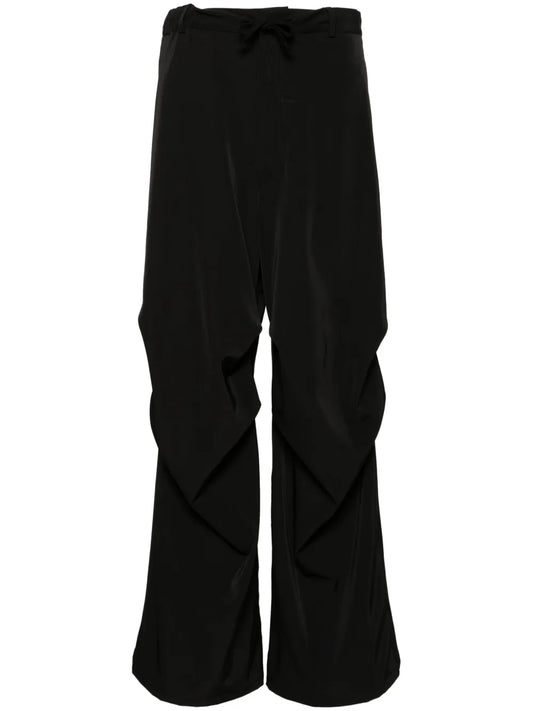Drawstring-Waist Wide-Leg Trousers