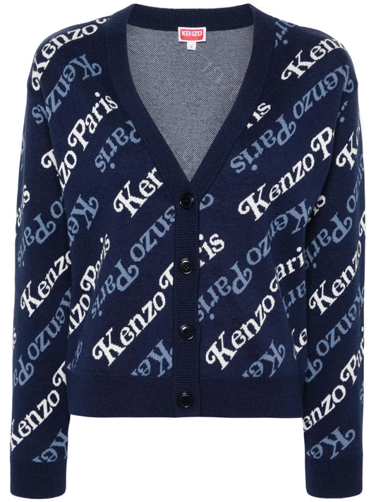 Verdy Intarsia-Logo Cropped Cardigan