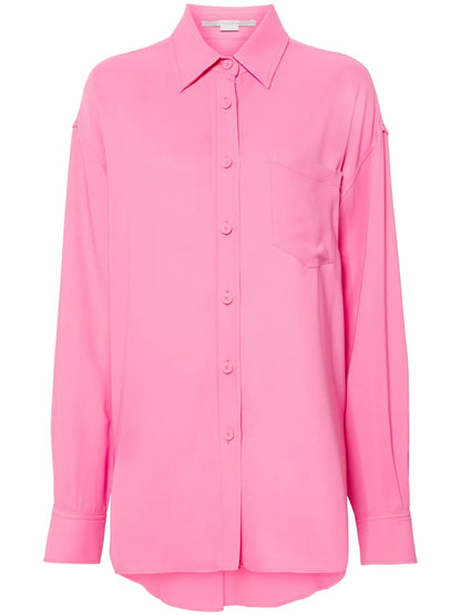 Drop-Shoulder Crepe Shirt