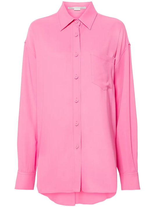 Drop-Shoulder Crepe Shirt