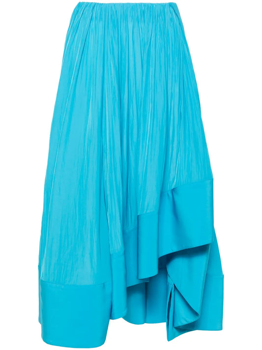 Asymmetric Charmeuse Maxi Skirt