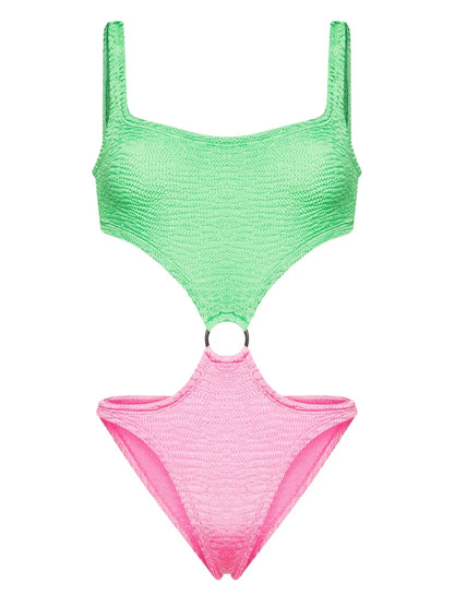 Olivia Colour-Block Crinkled Swimsuit