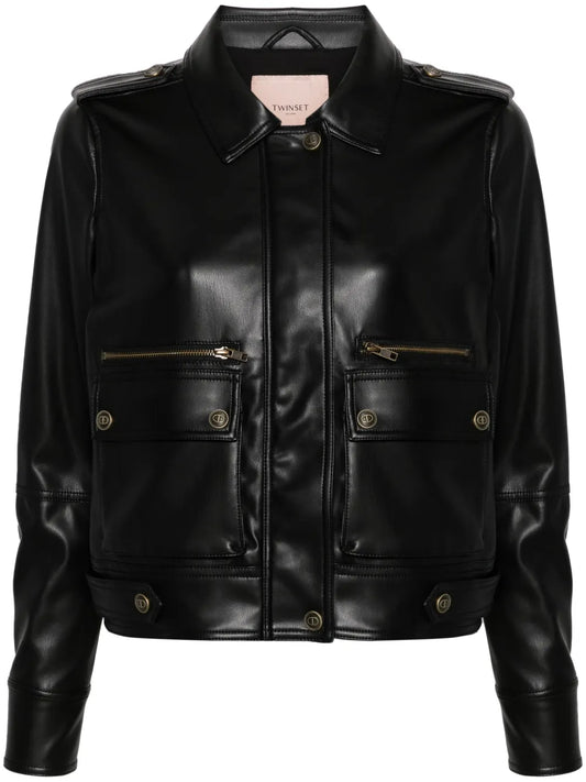 Logo-Engraved Bomber Jacket